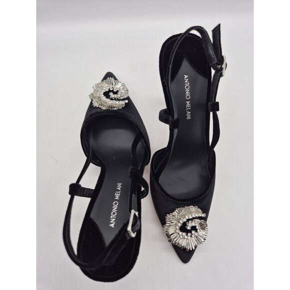 Antonio Melani Womens Shoes Size 6 M Pump Sharla Ornamented Slingback Black 163 - Picture 9 of 11